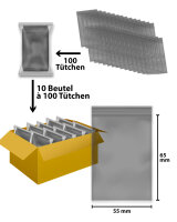 DRB301 Druckverschlussbeutel 55 x 65mm, Black , 90µm