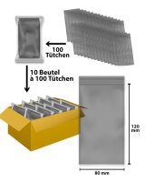 DRB304 Druckverschlussbeutel 80 x 120mm,Schwarz, 90µm