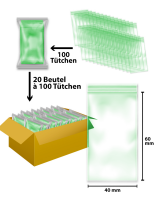 DRB300 Druckverschlussbeutel 40 x 60mm, Grün ,...