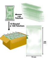 DRB305 Druckverschlussbeutel 70 x 100mm, Grün,...